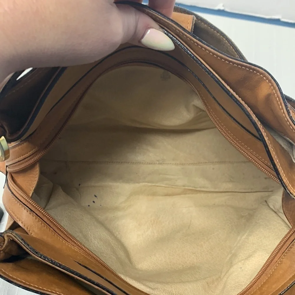 Mark Cross leather tri compact hobo bag